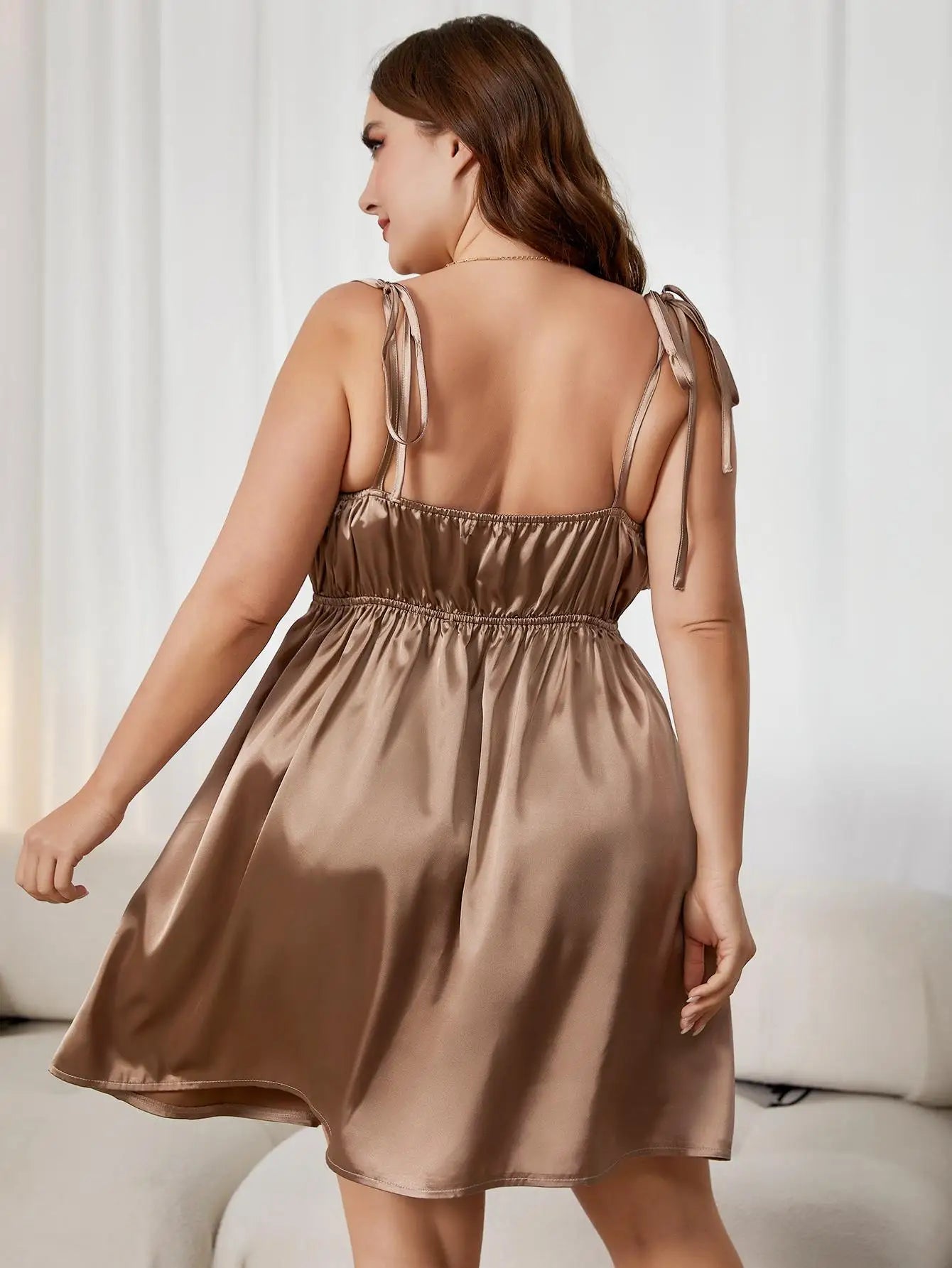 "Plus Size Women's Silk" Dress