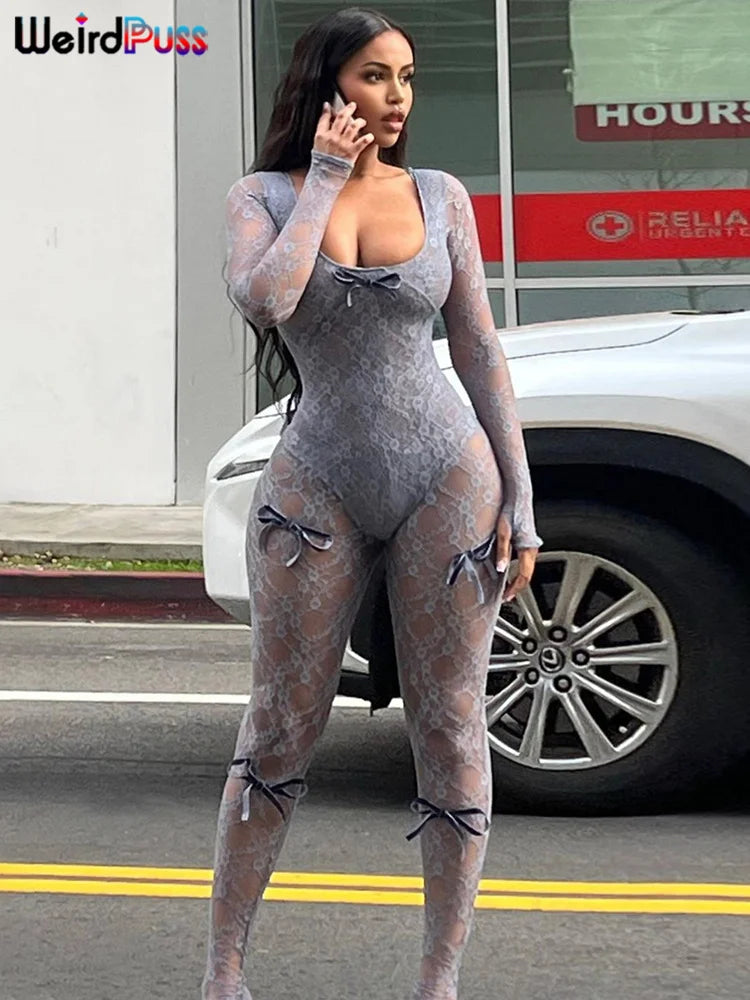 "Weird Puss See-Through" Jumpsuit